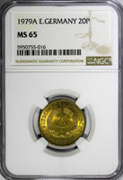 Germany-Democratic Republic Brass 1979 A 20 Pfennig NGC MS65 TOP GRADED KM#11(6)