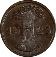 Germany - Weimar Republic 1923 J 2 Rentenpfennig Stuttgart aUNC KM# 31 (172)