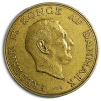 Denmark Frederik IX 1954 1 Krone KEY DATE  25.5mm Mintage- 584,000  KM# 837.1