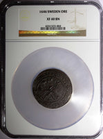 Sweden Cristina 1646 Ore NGC XF40 BN TOP GRADED ! OVERSIZE SLAB !  KM# 162.2 (2)