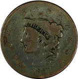 US Copper 1837 Coronet Head Large Cent 1C (17 060)