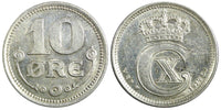 Denmark Christian X Silver 1914 VBP; GJ 10 Øre 1st Year UNC KM# 818.1 (23 848)