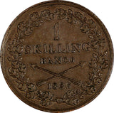 Sweden Carl XIV Johan Copper 1836 1 Skilling 27,8 mm aUNC Cond KM# 642 (18 122)