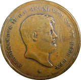 Italian States NAPLES Ferdinand II Copper 1859 10 Tornesi 38mm KM# 369 (23 503)