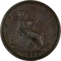 Great Britain Victoria Bronze 1863 1 Penny KM# 749.2 (17 067)