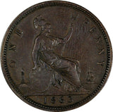 Great Britain Victoria Bronze 1863 1 Penny KM# 749.2 (17 067)