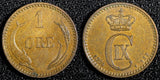 Denmark Christian IX Bronze 1904 9/8 VBP 1 Ore OVERDATE  ch.UNC KM# 792.2 (811)