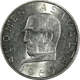 FINLAND Silver 1960 S J 1000 Markkaa Snellman Mintage-201,000 UNC KM# 43 (438)