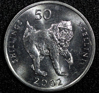 SOMALIA Nickel Clad Steel 2002 50 Shillings Mandrill. UNC KM# 111  (24 131)