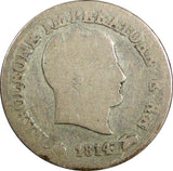 Italian States KINGDOM OF NAPOLEON Silver 1814 M 10 Soldi Milan C# 6.1 (23 493)