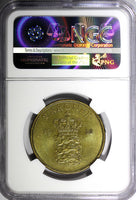Denmark Frederik IX Aluminum-Bronze 1952 N S 2 Kroner NGC AU DETAIL KM# 838.1(2)