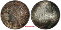 France Silver 1850 A 5 Francs Paris Mint aUNC Nice Toned 37mm KM# 761.1 (469)