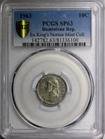 Dominican Republic 1963 10 Centavos PCGS SP63 8 examples known KM# 27 ex King's