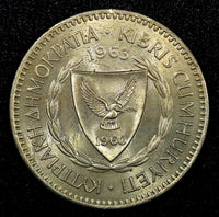Cyprus Copper-Nickel 1963 100 Mils Cypriot 28.45 mm UNC KM# 42 (22 710)