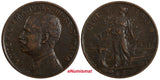 Italy Vittorio Emanuele III Bronze 1909 R 5 Centesimi KM# 42 (20 317)