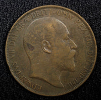 Great Britain Edward VII Bronze 1902 1 Penny 1 YEAR TYPE KM# 794.1 (22 510)