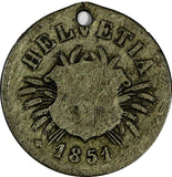 Switzerland Billon 1851 BB 5 Rappen Strasbourg Mint RARE DATE KM# 5 (19 518)