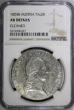 Austria Franz I Silver 1824 B 1 Taler Kremnitz Mint NGC AU Details KM# 2162 (7)