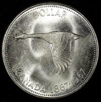 CANADA Elizabeth II Silver 1967 $1.00 Dollar Goose UNC KM# 2287 (770)