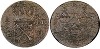 Sweden Frederick I Copper 1720 1/2 Öre 24mm Milled edge KM# 380 (368)