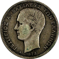 Greece George I (1863-1913) Silver 1873 A Drachma Paris Mint KM# 38 (20 393)