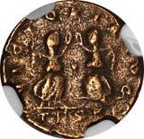 EASTERN ROMAN Theodosius II AD 402-450 AE4 NUMMUS / Two Victories NGC (034)