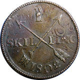 SWEDEN 1802  1 SKILLING OVERSTRUCK ON 2 ORE S.M. 1744 / FULL DATE  KM#566 (2356)