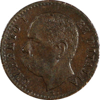 Italy Umberto I Copper 1895 R 1 Centesimo aUNC KM# 29 (19 798)