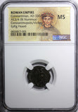 Roman Constantinian AD 330-340 AE3/4 NUMMUS NGC MS  Constantinopolis/Victory (3)