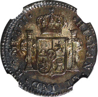 Mexico SPANISH Fernando VII Silver 1821 MO JJ 1/2 Real NGC AU DET. KM# 74 (103)