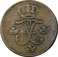 Sweden Frederick I Copper 1739 SM 1 Öre KM# 416.1 (21 232)