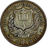 Dominican Republic Silver 1897 A Peso 1 Year Type Philadelphia mint KM# 16 (751)