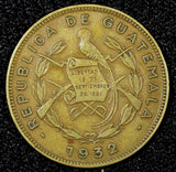 GUATEMALA Brass 1932 1 Centavo Royal British Mint 1st Year Type KM# 249 (22 835)