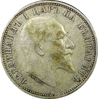 Bulgaria Ferdinand I Silver 1910 1 Lev Toned KM# 28 (22 339)