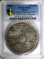 RUSSIA 1655 Yefimok C/M Saxony Taler 1619 PCGS XF40 D-7597 EX. W.FUCHS COLLECT.