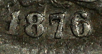 MEXICO Silver 1876/5 Mo B 25 Centavos OVERDATE Mexico Mint SCARCE KM#406.7 (87)