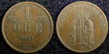 SWEDEN Oscar II Bronze 1877 1 Ore Large Letters KM# 745  (23 150)