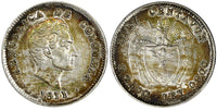 Colombia Simon Bolivar Silver 1911 10 Centavos UNC Toning KM# 196.1 (21 815)