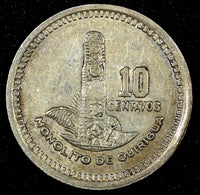 GUATEMALA Silver 1955 10 Centavos Casa de Moneda de Guatemala KM# 256.1 (22 753)