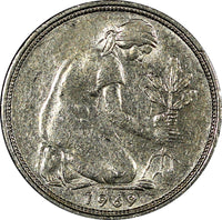 Germany - Federal Republic Copper-Nickel  1969 D 50 Pfennig KM# 109.1   (21 447)