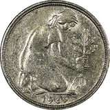 Germany - Federal Republic Copper-Nickel  1969 D 50 Pfennig KM# 109.1   (21 447)