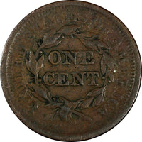 US Copper 1851 Braided Hair Large Cent 1 c. (17 103)