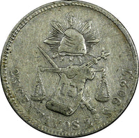 MEXICO Silver 1885 ZS S 25 Centavos Zacatecas Mint-309,000 SCARCE KM#406.9 (108)