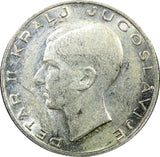 Yugoslavia Petar II Silver 1938 20 Dinara 1 Year Type KM# 23 (344)