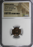 ROMAN Julian II as Caesar AD 360-363 AE4 BI Nummus/Emperor globe and spear NGC.8
