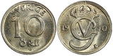 Sweden Gustaf V (1907-1950) Nickel-Bronze 1940 G 10 Öre UNC KM# 795 (22 076)