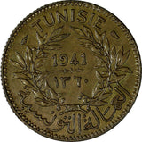 Tunisia 1360 (1941) 1 Franc Chambers of Commerce  UNC Toned  KM# 247 (19 349)