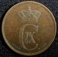 Denmark Christian IX Bronze 1899 VBP 2 Ore  KM# 793.2 (23 779)