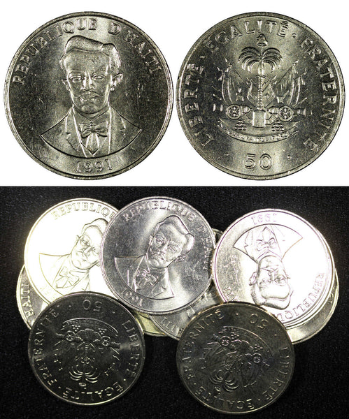 Haiti 1991 50 Centimes Charlemagne Peralte UNC 29mm KM# 153 RANDOM PICK (1 COIN)