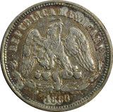 Mexico SECOND REP.Silver 1886/9 Pi C 25 Centavos San Luis Potosi XF+KM# 406.8(6)